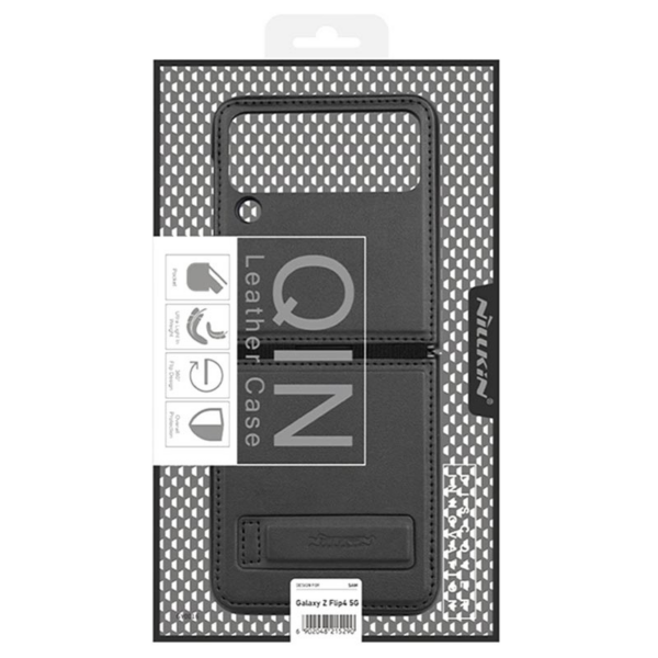 Nillkin QIN usnjen ovitek za Samsung Galaxy Z Flip 4 - črn - Image 9