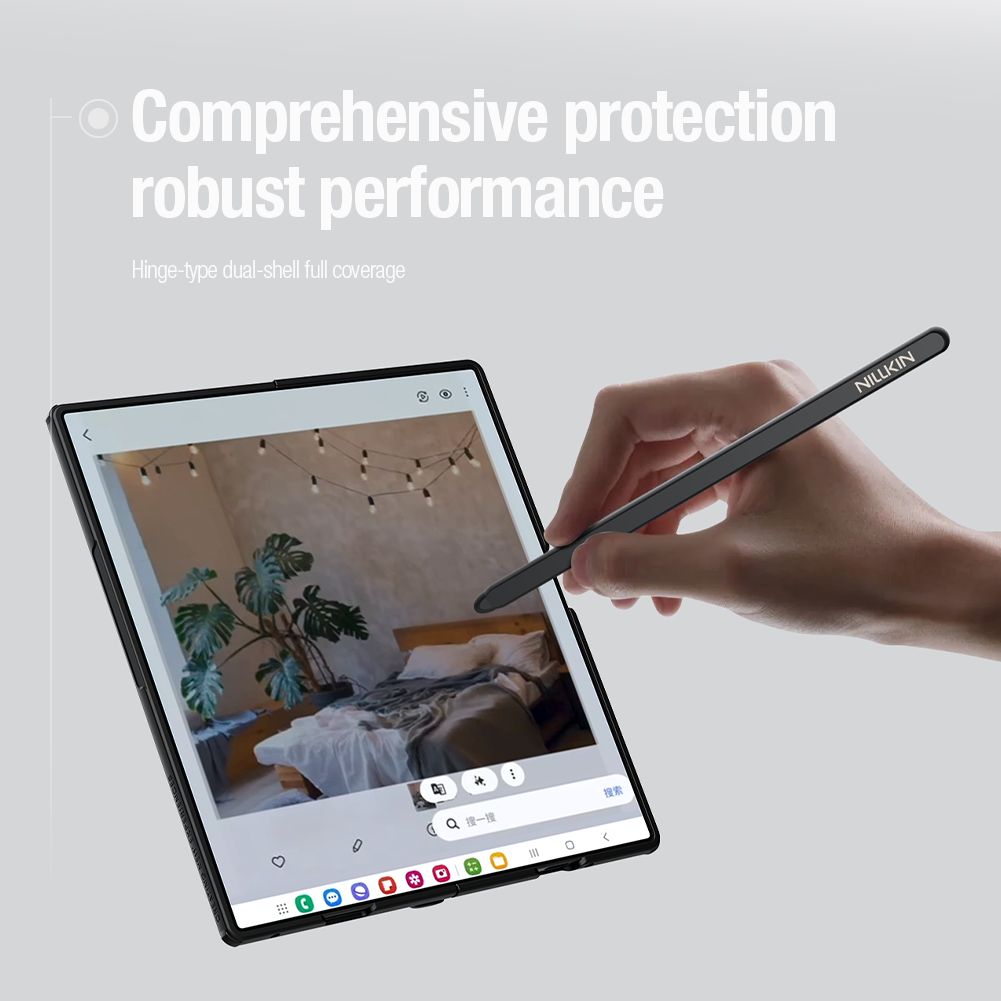Nillkin Super Frosted Fold Magnetic zaščitni ovitek za Samsung Galaxy Z Fold8 Ultra s prostorom za pisalo, črn - slika 7