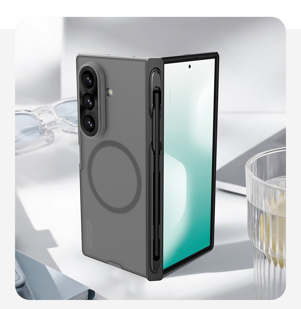 Nillkin Super Frosted Fold Magnetic zaščitni ovitek za Samsung Galaxy Z Fold8 Ultra s prostorom za pisalo, črn - slika 14