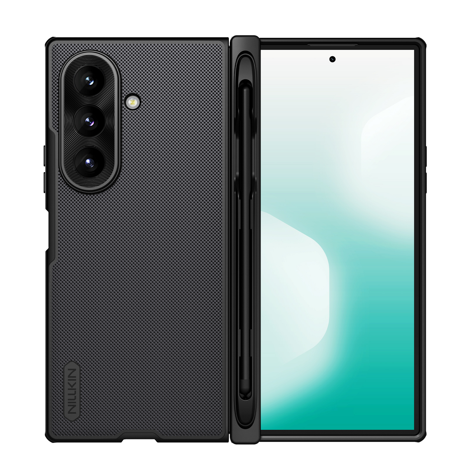 Nillkin Super Frosted Fold Magnetic zaščitni ovitek za Samsung Galaxy Z Fold8 Ultra s prostorom za pisalo, črn