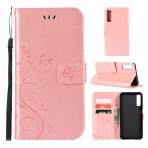 Onasi Butterfly preklopna torbica za Samsung Galaxy A7 2018 A750 - roza