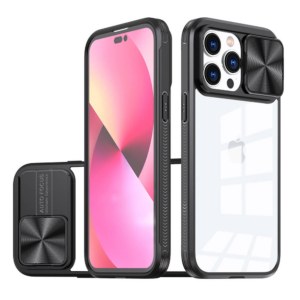 Onasi Lens Cover silikonski ovitek zaščita za iPhone 15 Plus - prozorno/črn