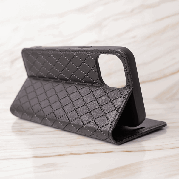Onasi preklopna torbica Karo za Xiaomi Redmi 14C - črn - Image 4