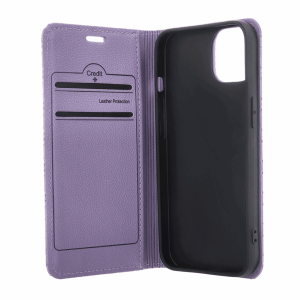 Onasi preklopna torbica Karo za Xiaomi Redmi Note 14 Pro - vijola - slika 2