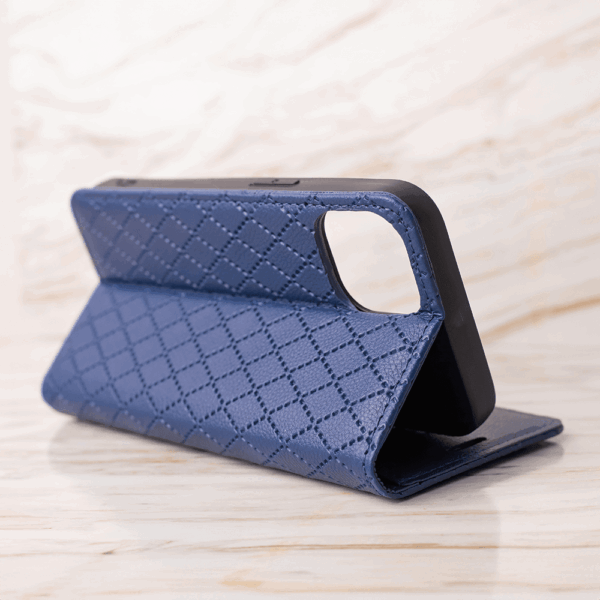 Onasi preklopna torbica Karo za Xiaomi Redmi Note 14 Pro - modra - slika 4