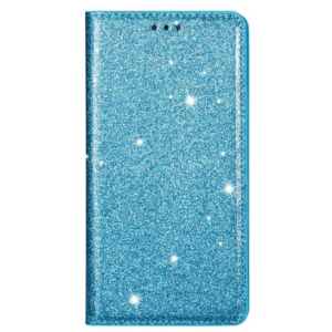 Onasi preklopna torbica Sparkle Samsung Galaxy S20 Plus G985 - modra z bleščicami