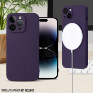 Onasi silikonski ovitek MagSafe za iPhone 14 Pro Max - mat vijola