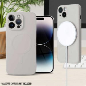Onasi silikonski ovitek MagSafe za iPhone 14 6.1 - mat bel