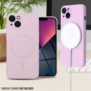 Onasi silikonski ovitek MagSafe za iPhone 14 6.1 - mat roza