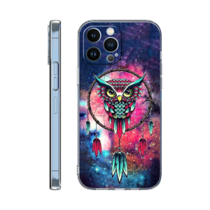 Onasi silikonski ovitek Sova za iPhone 14 6.1  - roza