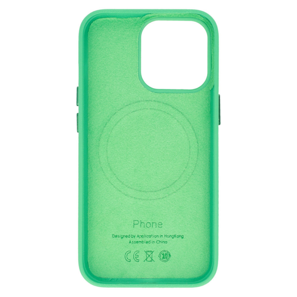 Onasi usnjen silikonski ovitek MagSafe za iPhone 14 - mint - Image 2
