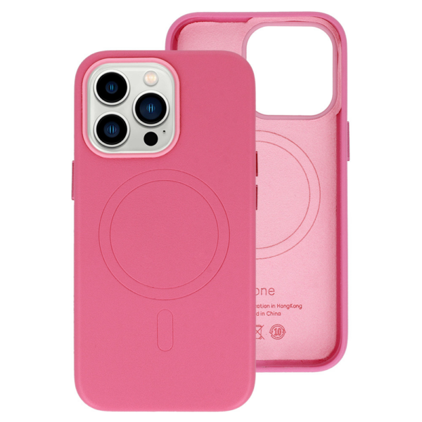 Onasi usnjen silikonski ovitek MagSafe za iPhone 13 6.1 - pink - Image 4