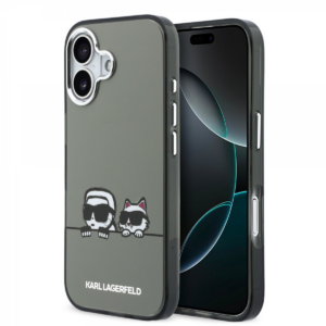 Originalen KARL LAGERFELD MagSafe ovitek iPhone 17 - Heads Logo - črn - KLHMP17S6HPKACK