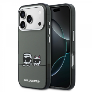Originalen KARL LAGERFELD MagSafe ovitek iPhone 17 Pro Max / iPhone 18 Pro Max- Heads Logo - črn - KLHMP17X6HPKACK