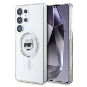 Originalen KARL LAGERFELD MagSafe ovitek Samsung Galaxy S25 Ultra 5G - Chupettes Head - prozoren - KLHMS25LHLSCHH
