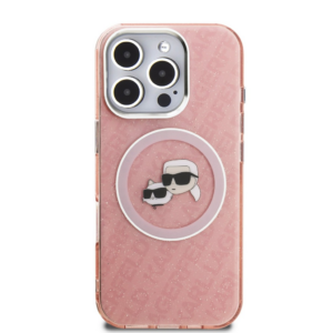 Originalen KARL LAGERFELD MagSafe ovitek iPhone 16 Pro Max - Roza - KLHMP16XHMKBKCHP