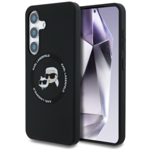 Originalen KARL LAGERFELD ovitek MagSafe Samsung Galaxy S25 Plus 5G - Heads - črn - KLHMS25MSKCHTCK