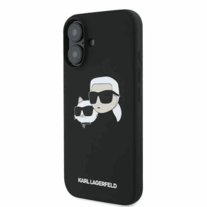 Originalen KARL LAGERFELD ovitek iPhone 17 - IML NFT Heads - črn silikonska zaščita MagSafe - KLHMP17SSKCHPPLK