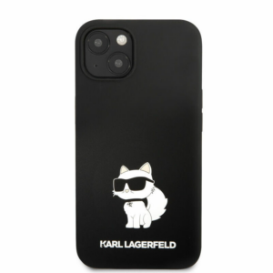 Originalen KARL LAGERFELD ovitek iPhone 13 6.1 - IML NFT Choupette Body - črn silikonska zaščita - KLHCP13MSNCHBCK