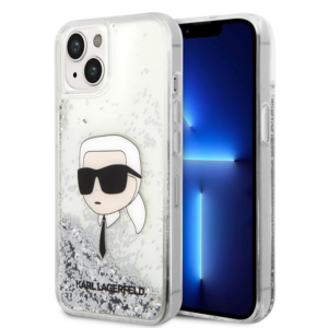 Originalen KARL LAGERFELD ovitek iPhone 15 - NFT Karl - prozorna trda zaščita z bleščicami - KLHCP15SLNKHCH