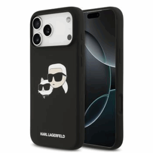 Originalen KARL LAGERFELD ovitek iPhone 17 Pro Max / iPhone 18 Pro Max - IML NFT Heads - črn silikonska zaščita MagSafe - KLHMP17XSKCHPPLK