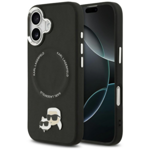 Originalen KARL LAGERFELD ovitek MagSafe iPhone 17 - Heads - črn - KLHMP17SPSMLRKCK