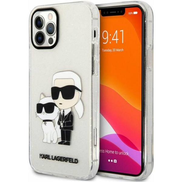 Originalen KARL LAGERFELD ovitek iPhone 12 / iPhone 12 Pro - Glitter IML NFT Full Bodies -  prozoren ovitek z bleščicami - KLHCP12MHNKCTGT - Image 2