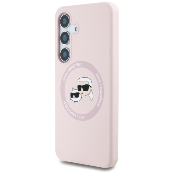 Originalen KARL LAGERFELD ovitek MagSafe Samsung Galaxy S25 Plus 5G - Heads - roza - KLHMS25MSKCHTCP - Image 2
