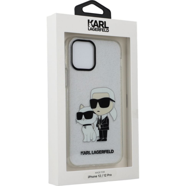 Originalen KARL LAGERFELD ovitek iPhone 12 / iPhone 12 Pro - Glitter IML NFT Full Bodies -  prozoren ovitek z bleščicami - KLHCP12MHNKCTGT - Image 3