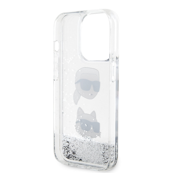 Originalen KARL LAGERFELD ovitek iPhone 15 Pro - NFT Heads - prozorna trda zaščita z bleščicami - KLHCP15LLDHKCNS - Image 3