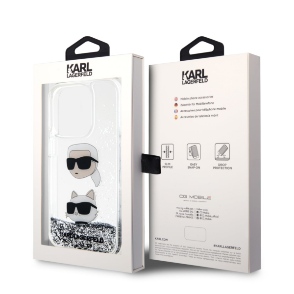 Originalen KARL LAGERFELD ovitek iPhone 15 Pro - NFT Heads - prozorna trda zaščita z bleščicami - KLHCP15LLDHKCNS - Image 4