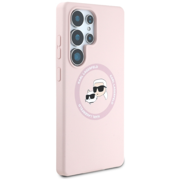Originalen KARL LAGERFELD ovitek MagSafe Samsung Galaxy S25 Ultra 5G - Heads - roza - KLHMS25LSKCHTCP - Image 4