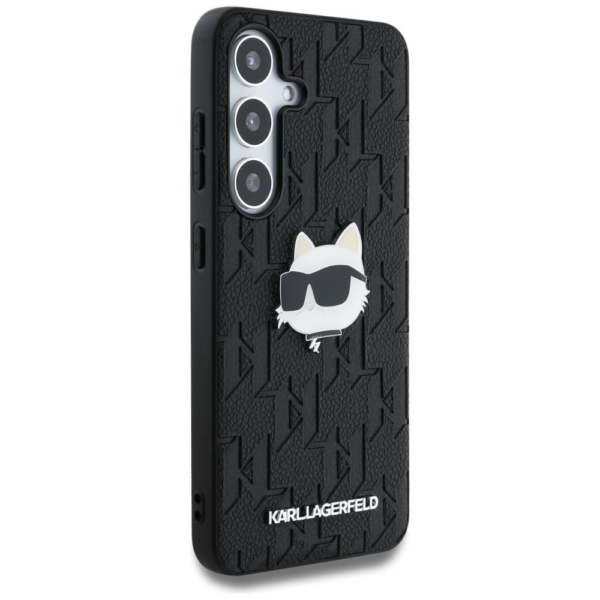 Originalen KARL LAGERFELD ovitek Samsung Galaxy S25 Ultra 5G - Monogram Choupettes Head  - črna zaščita - KLHCS25LPGKLCHHPK - Image 4