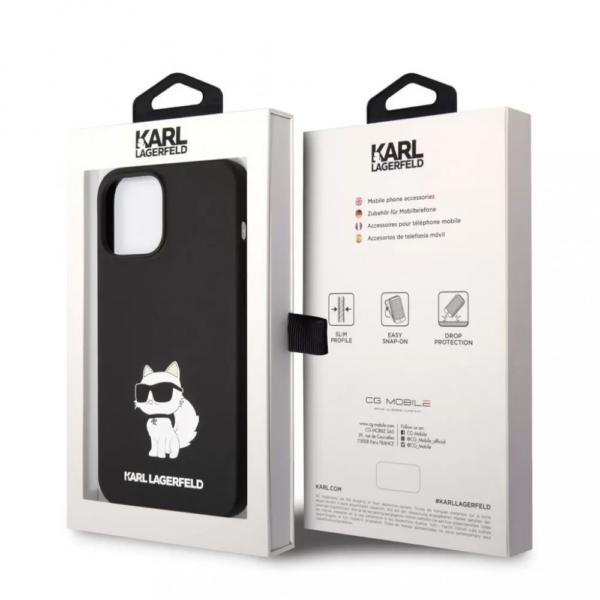 Originalen KARL LAGERFELD ovitek iPhone 13 Pro Max- IML NFT Choupette Body -  črn silikonska zaščita -  KLHCP13XSNCHBCK - Image 6