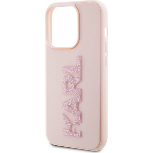 Originalen KARL LAGERFELD ovitek iPhone 15 Pro - Logo 3D - roza zaščita - KLHCP15L3DMBKCP - Image 6