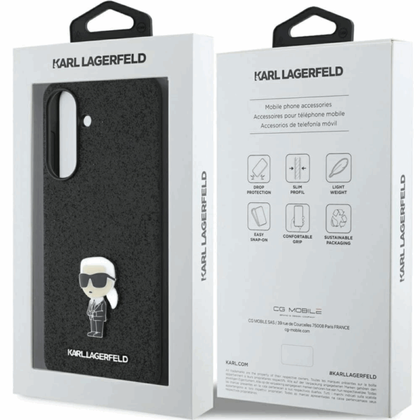 Originalen KARL LAGERFELD ovitek Samsung Galaxy A36 - Glitter IML NFT Iconic -  črn ovitek z bleščicami- KLHCSA36GKNPSK - Image 7