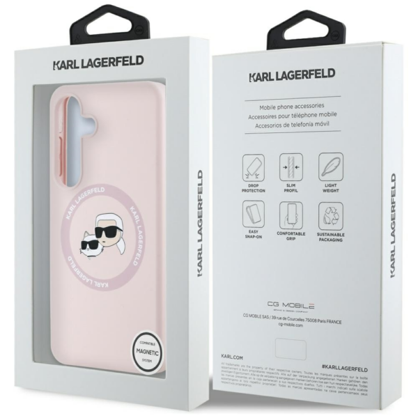 Originalen KARL LAGERFELD ovitek MagSafe Samsung Galaxy S25 Plus 5G - Heads - roza - KLHMS25MSKCHTCP - Image 8