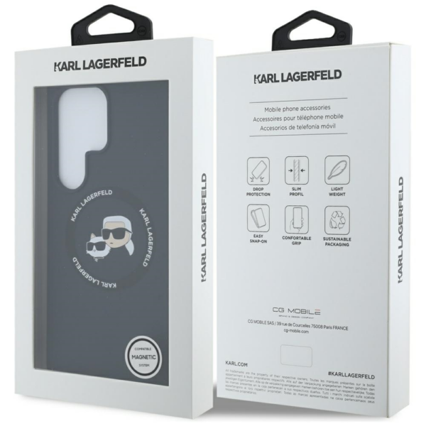 Originalen KARL LAGERFELD ovitek MagSafe Samsung Galaxy S25 Ultra 5G - Heads - črn - KLHMS25LSKCHTCK - Image 8
