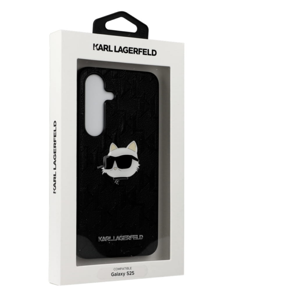 Originalen KARL LAGERFELD ovitek Samsung Galaxy S25 Ultra 5G - Monogram Choupettes Head  - črna zaščita - KLHCS25LPGKLCHHPK - Image 8