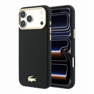 Originalen LACOSTE ovitek Magnetic za iPhone 18 Pro / iPhone 17 Pro - PU Leather Champs Elysees - črn
