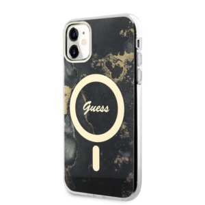 Originalni GUESS Marmor ovitek GUHMN61HTMRSK z Magsafe za iPhone 11 / iPhone XR - črn