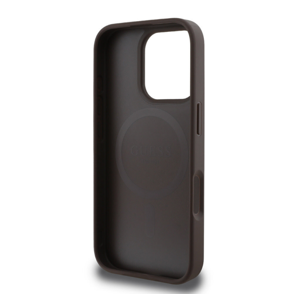 Originalni GUESS ovitek GUHMP16XP4PWPW za iPhone 16 Pro Max - MagSafe - Stamp - PU - rjav - Image 6