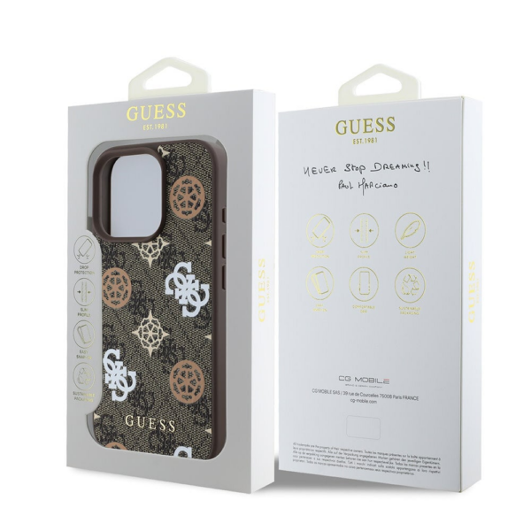 Originalni GUESS ovitek GUHMP16XP4PWPW za iPhone 16 Pro Max - MagSafe - Stamp - PU - rjav - Image 8
