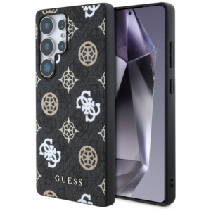Originalni GUESS ovitek GUHMS25LP4PWPK za Samsung Galaxy S25 Ultra 5G - MagSafe - Stamp - PU - črn