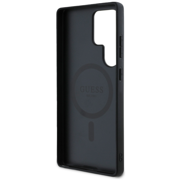 Originalni GUESS ovitek GUHMS25LP4PWPK za Samsung Galaxy S25 Ultra 5G - MagSafe - Stamp - PU - črn - Image 6