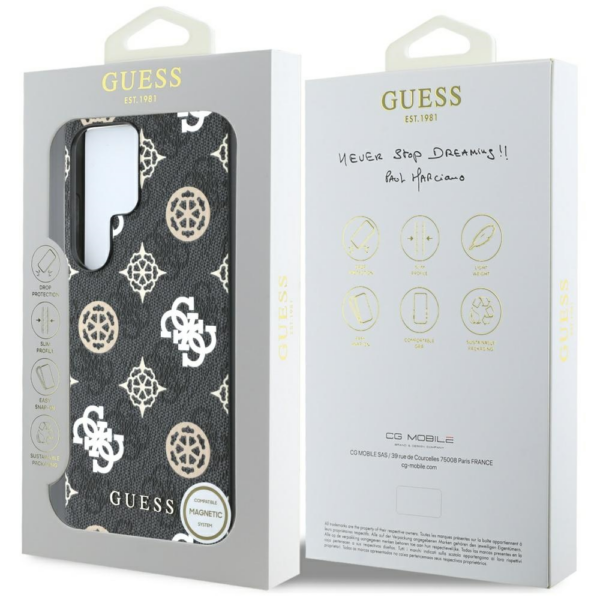 Originalni GUESS ovitek GUHMS25LP4PWPK za Samsung Galaxy S25 Ultra 5G - MagSafe - Stamp - PU - črn - Image 7