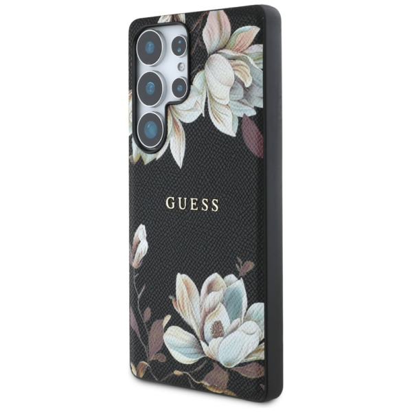 Originalni GUESS ovitek za Samsung Galaxy S25 Ultra 5G - MagSafe - Printed Flower - črn - GUHMS25LPGNMPLMK - Image 2