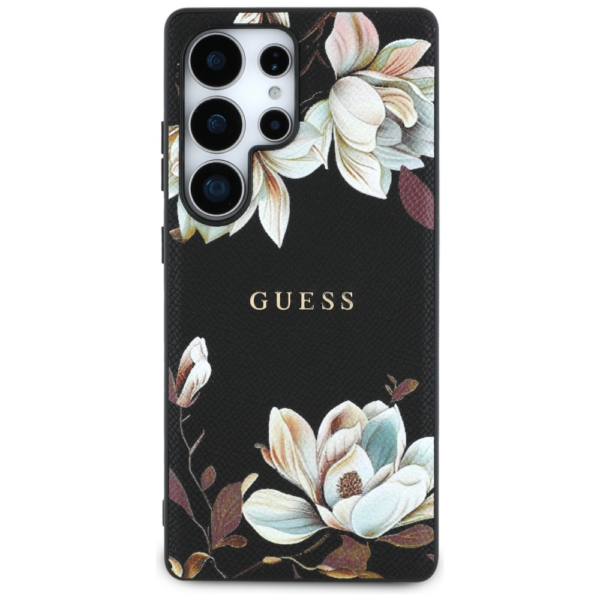 Originalni GUESS ovitek za Samsung Galaxy S25 Ultra 5G - MagSafe - Printed Flower - črn - GUHMS25LPGNMPLMK - Image 3