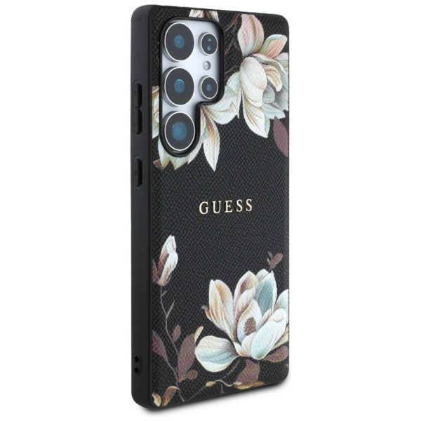 Originalni GUESS ovitek za Samsung Galaxy S25 Ultra 5G - MagSafe - Printed Flower - črn - GUHMS25LPGNMPLMK - Image 4
