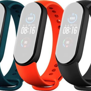Pašček za uro Xiaomi Mi Band 5 3 kos - črn, rdeč, zeleno-moder